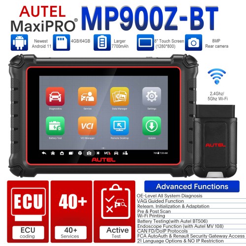 AUTEL MP900Z-BT OE-level System Coverage Support DoIP & CAN FD