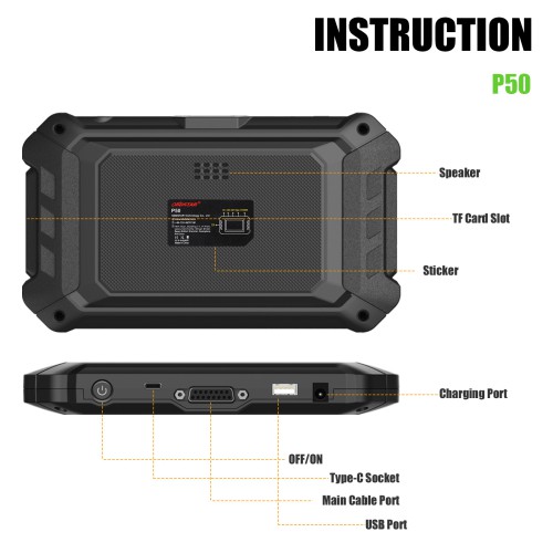 OBDSTAR P50 Airbag Reset Intelligent Airbag Reset Equipment Covers 51 Brands and Over 7100 ECU Part No.