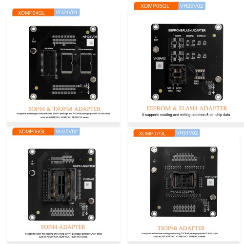 XHORSE Second Generation Adapters Kit XDMP04GL XDMP05GL XDMP06GL XDMP07GL