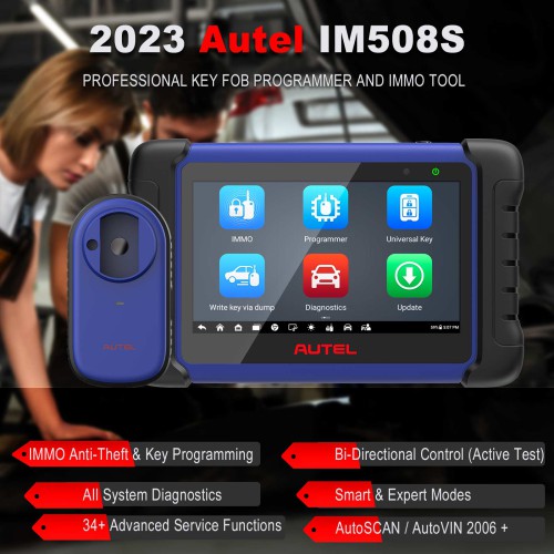 Autel MaxiIM IM508S Key Programming Tool with XP200 Programmer, Bi-Directional Control Scan Tool with OE All System Diagnostics, 34 Special Services