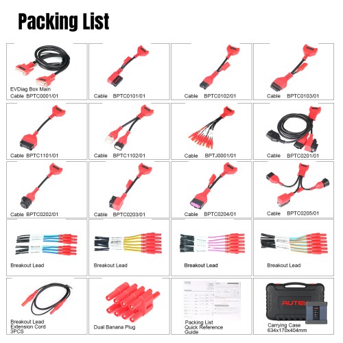 Autel MaxiSYS EV Diagnostics Upgrade Kit Electric Vehicle Diagnostics Upgrade Kit EVDiag Box & Adapters for Battery Pack Diagnostics