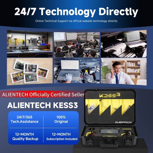 Original ALIENTECH KESS3 V3 ECU and TCU Programming via OBD, Boot and Bench with One Year Free Subscription