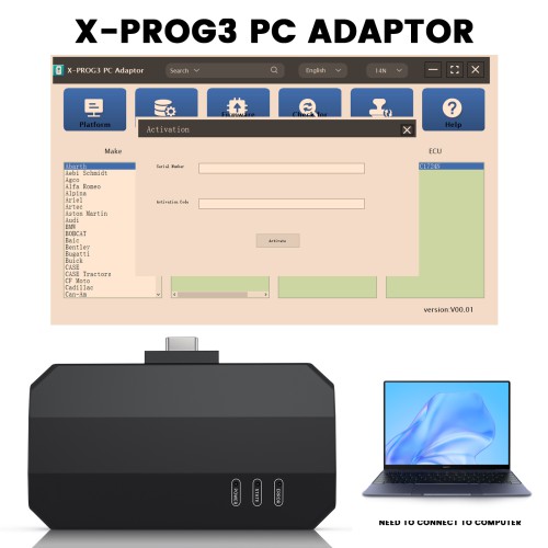 Launch X431 IMMO Programmer  X-PROG3 PC Adaptor Overseas Online Configuration