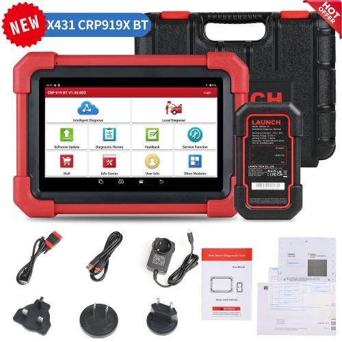 LAUNCH CRP919X BT  Car Diagnostic Tool DBScar VII VCI Auto OBD OBD2 Scanner Active Test ECU Coding CANFD DOIP 31+ Reset Services EU & UK Version