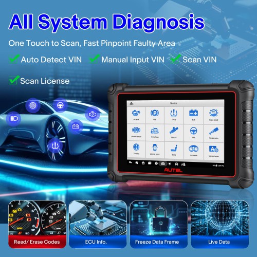 AUTEL MaxiCOM MK900 All System Diagnostic Scanner, Active Tests, AutoVIN, Pre & Post Scan