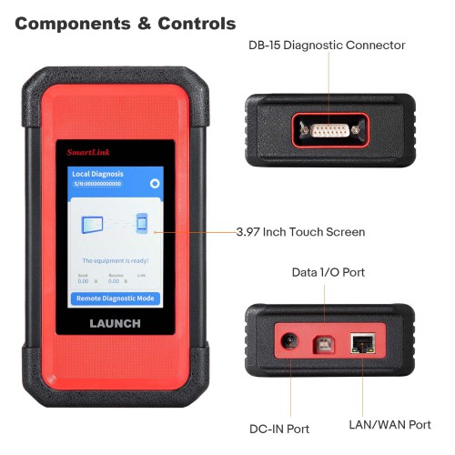 LAUNCH X431 PRO3S+ SmartLink HD, Diesel&Gasoline, 12V&24V Bi-Directional Scan Tool, ECU Coding, Support CANFD &DOIP, J2534 Programming