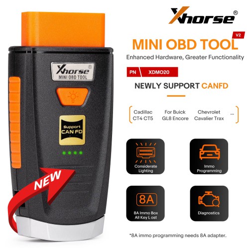 XHORSE MINI OBD TOOL V2 PN XDMO20 Support CANFD IMMO Programming