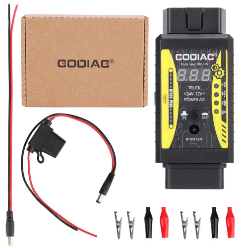 GODIAG GT106 PLUS 24V to 12V Heavy Duty Truck Adapter Fuel Injector Cleaning & Testing Relay Testing for Cars & Trucks