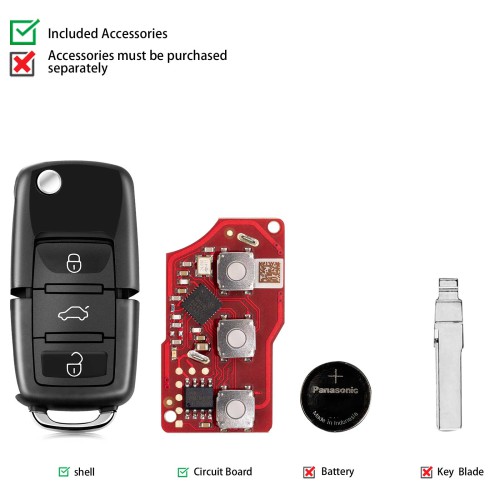 XHORSE	XKB520EN Second Generation Wired Remote, Supports Wireless Programming