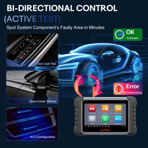 Autel MaxiPRO MP808S OE-Level All System Diagnostics 30+ Service Functions Bi-directional Control Active Test