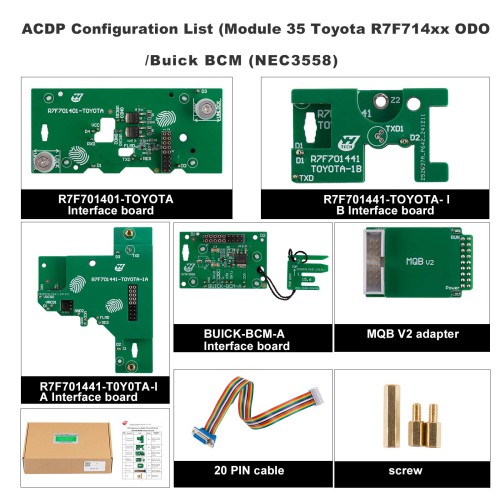 YANHUA ACDP/ACDP2 Module 35: Toyota R7F714xx ODO/Buick BCM(NEC3558) Mileage Correction